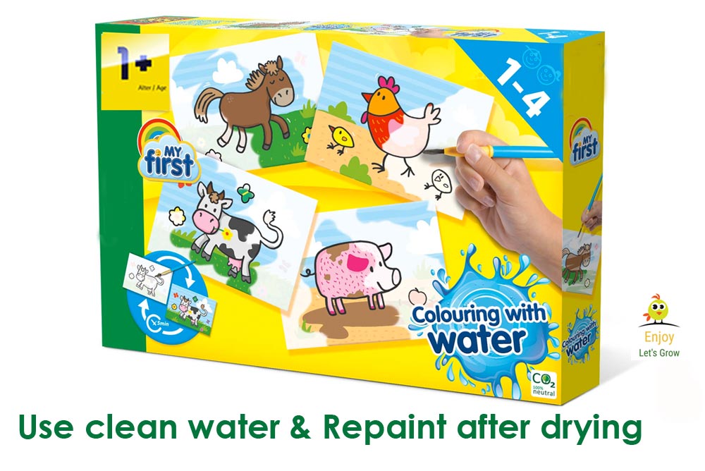 Clean Water Painting – Let paper dry and use again – Four Farm Animals  Scenes – Early Learning Shop